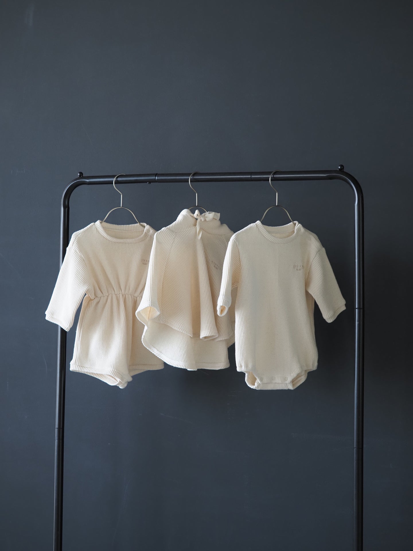【KOHANA MADE01】waffle rompers -made in Japan-