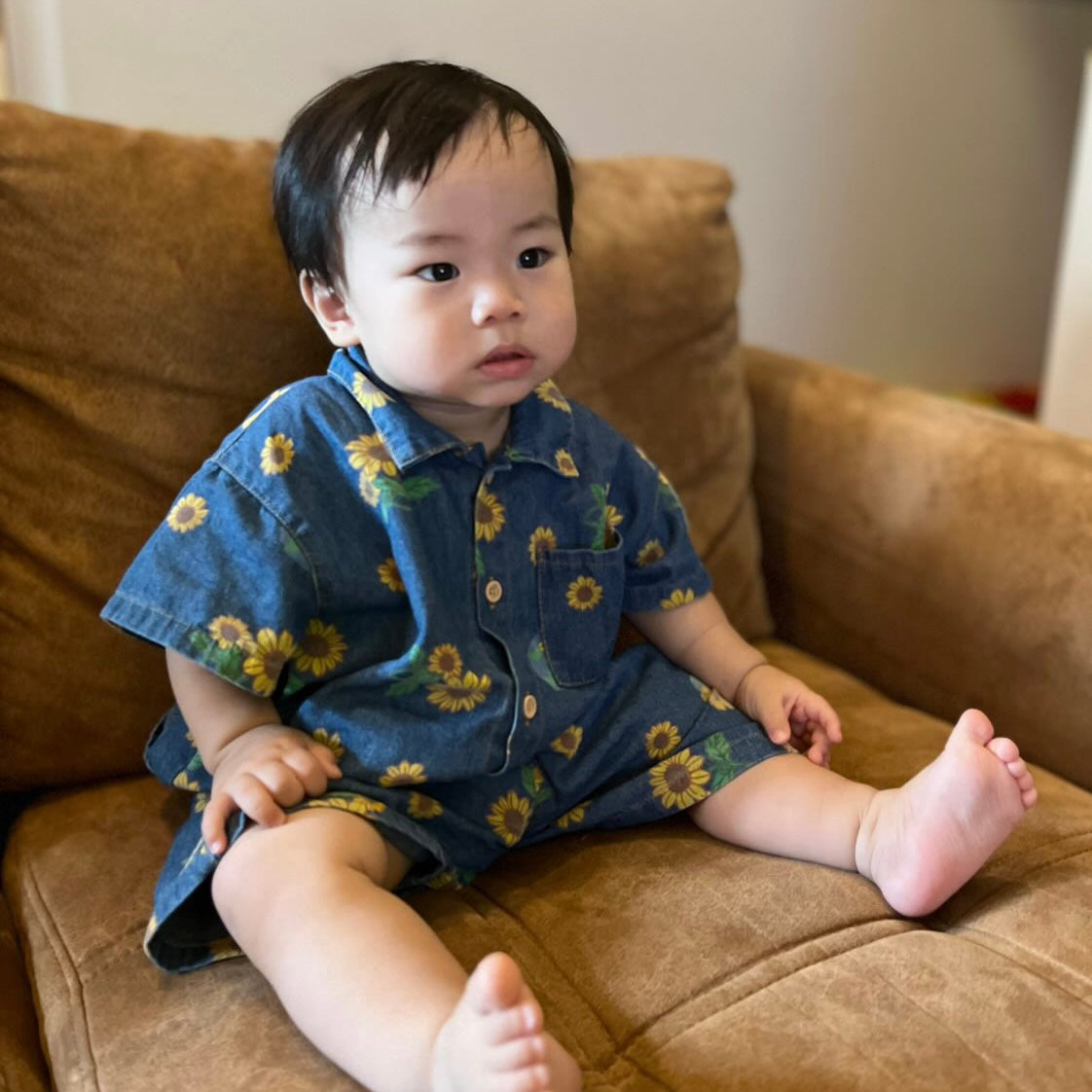 ひまわりデニムセットアップ【K168】