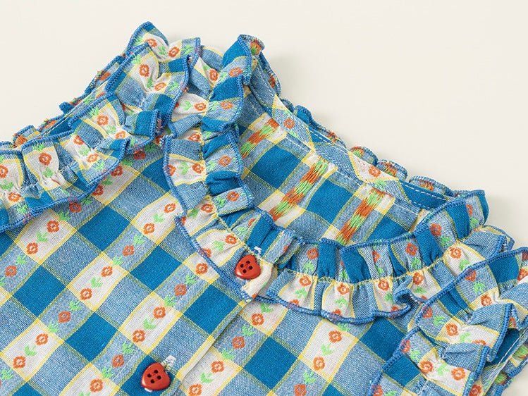 ミックスフリルチェックセットアップ【K261】