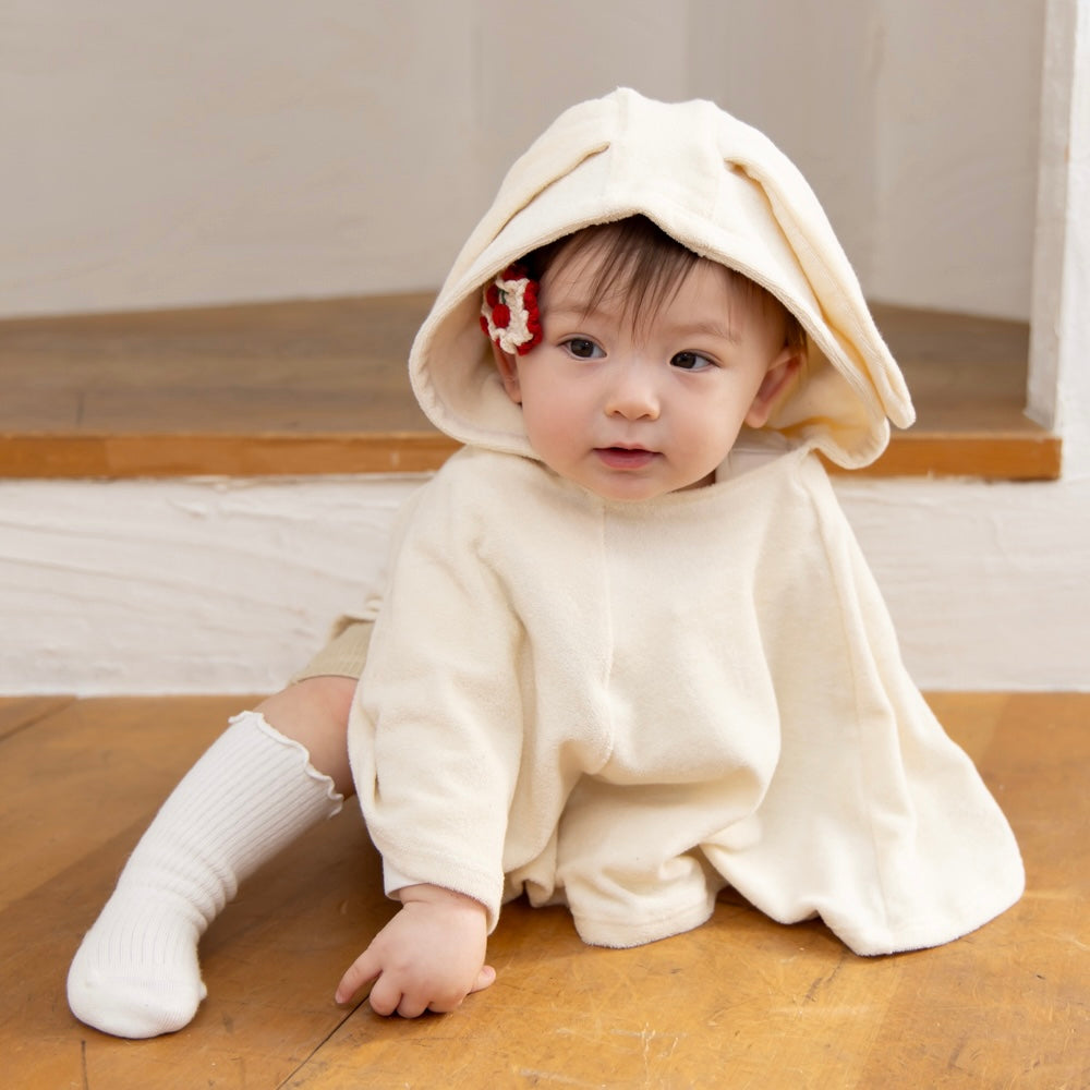 オーガニックパイルうさ耳ポンチョ【110076】