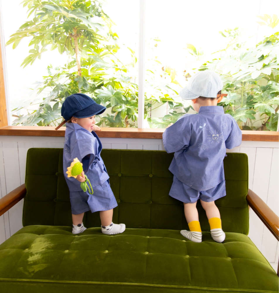 アニマル花火ダンガリー甚平【110058】