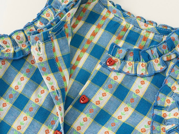 ミックスフリルチェックセットアップ【K261】