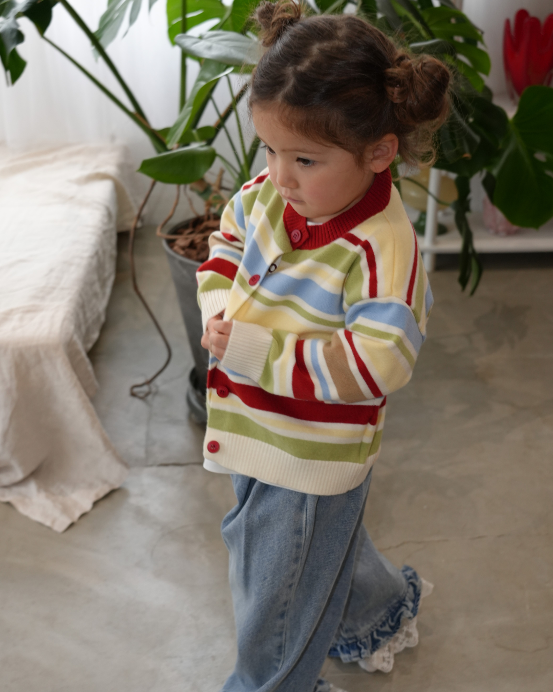 Multi Stripe Knit Cardigan【K284】