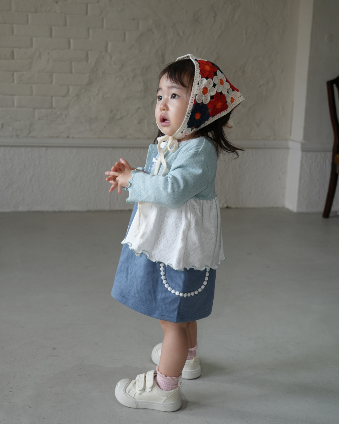 Eyelet Bicolor Cardigan【110130】 (green)