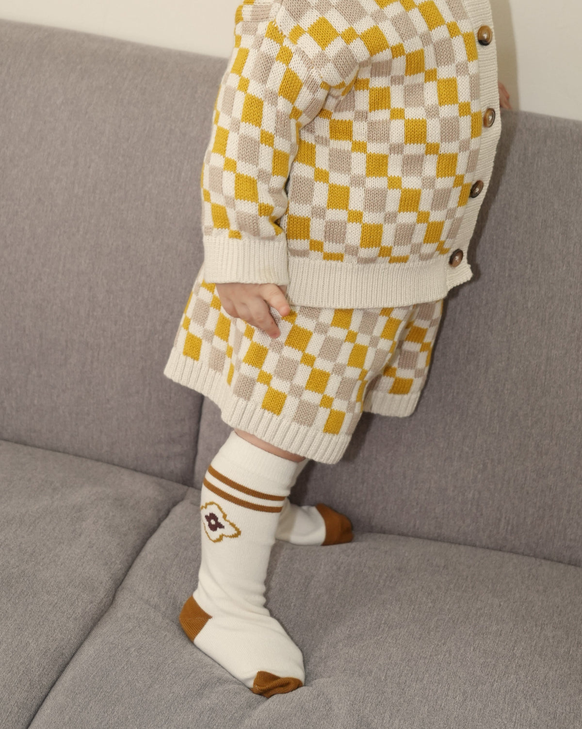 Block Pattern Knit Shorts【110358】
