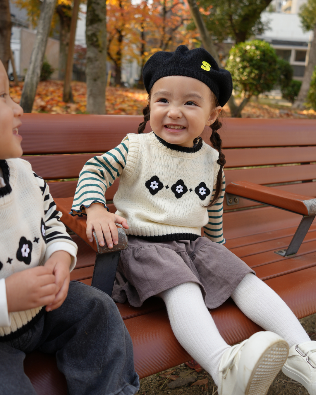 Monochrome Vintage Tile Knit Vest【150001】