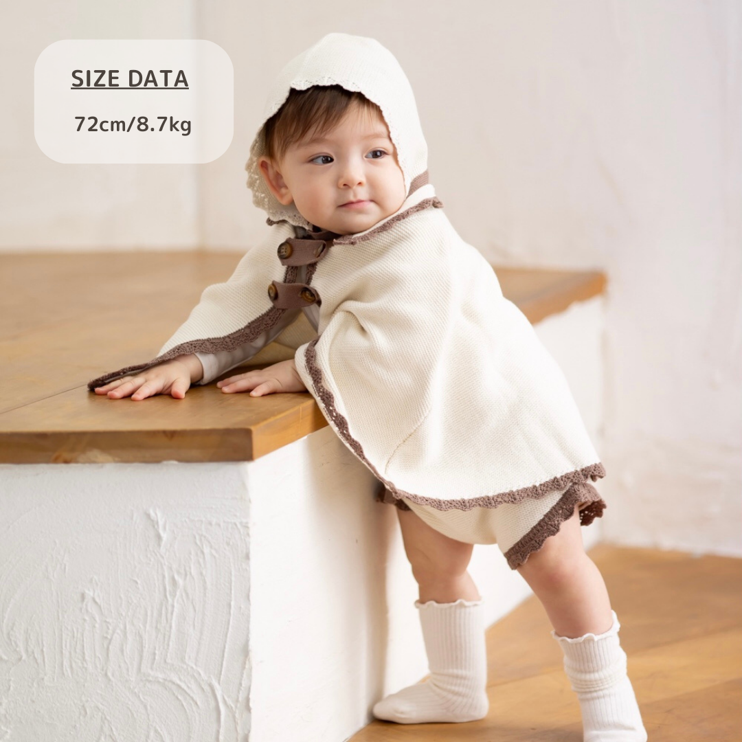 バイカラーニットケープ【110056】