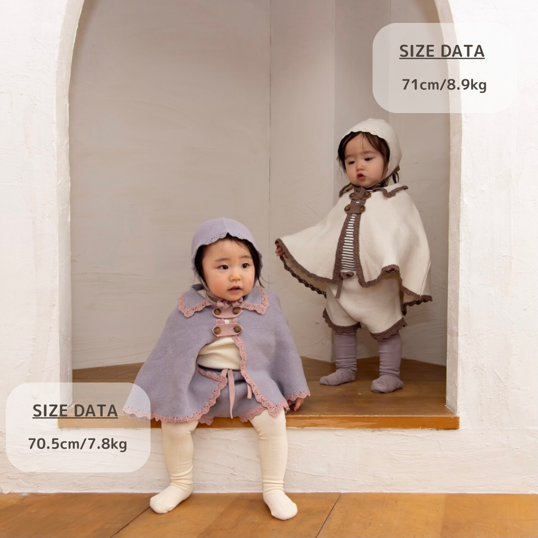 バイカラーニットケープ【110056】