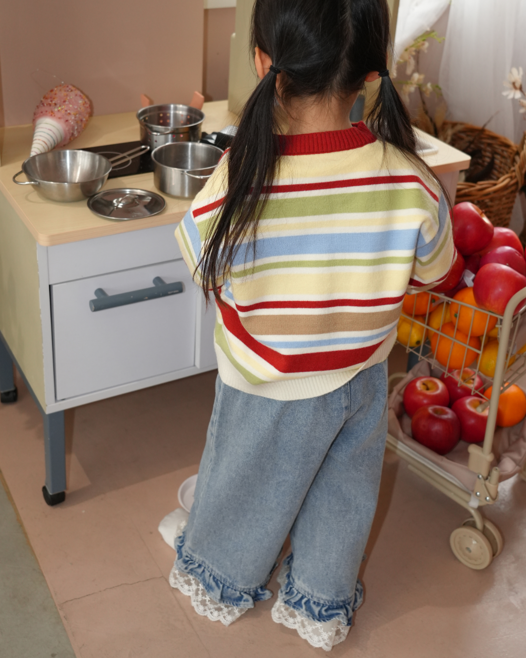 Lace Frill Denim Pants【K285】