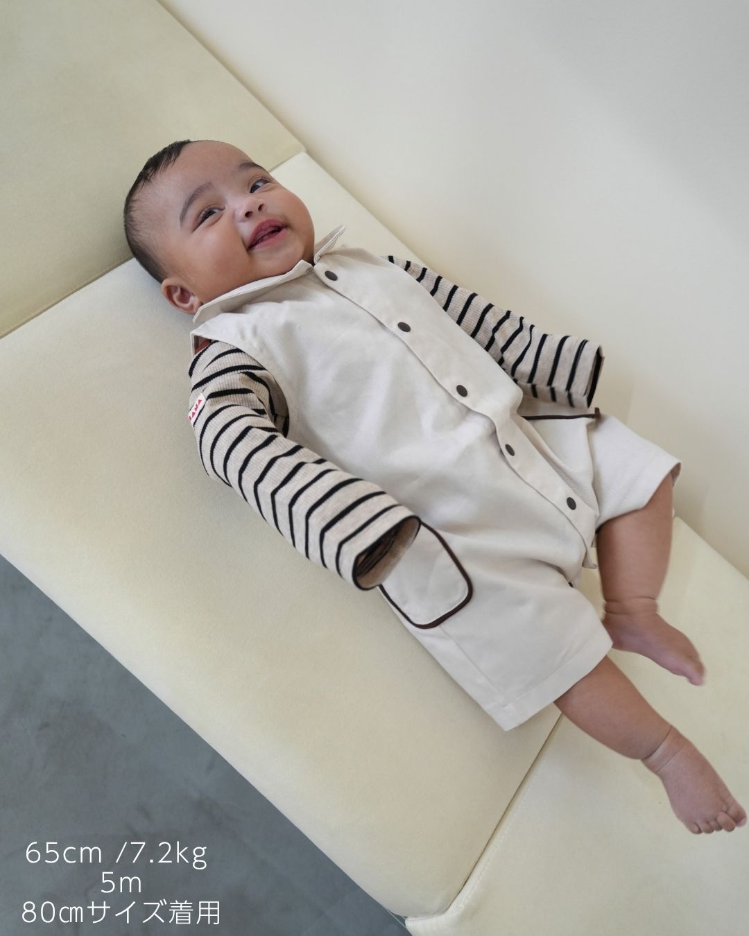 【110419】 (ivory) Cotton Twill Front-Opening Overalls