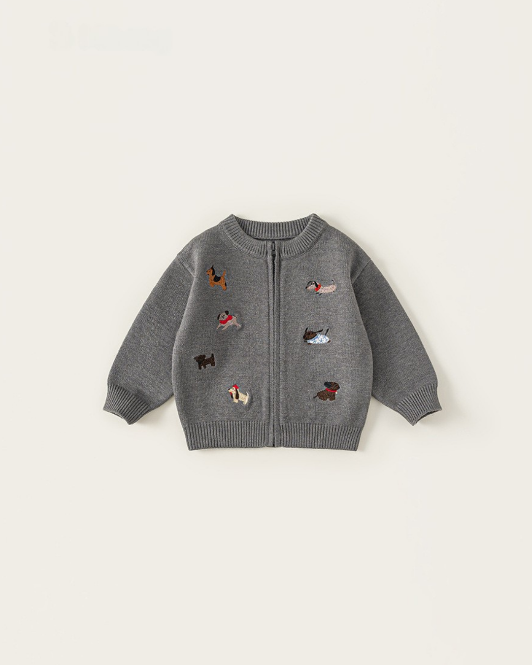 (予約商品)わんわん刺繍ニットカーディガン【K278】