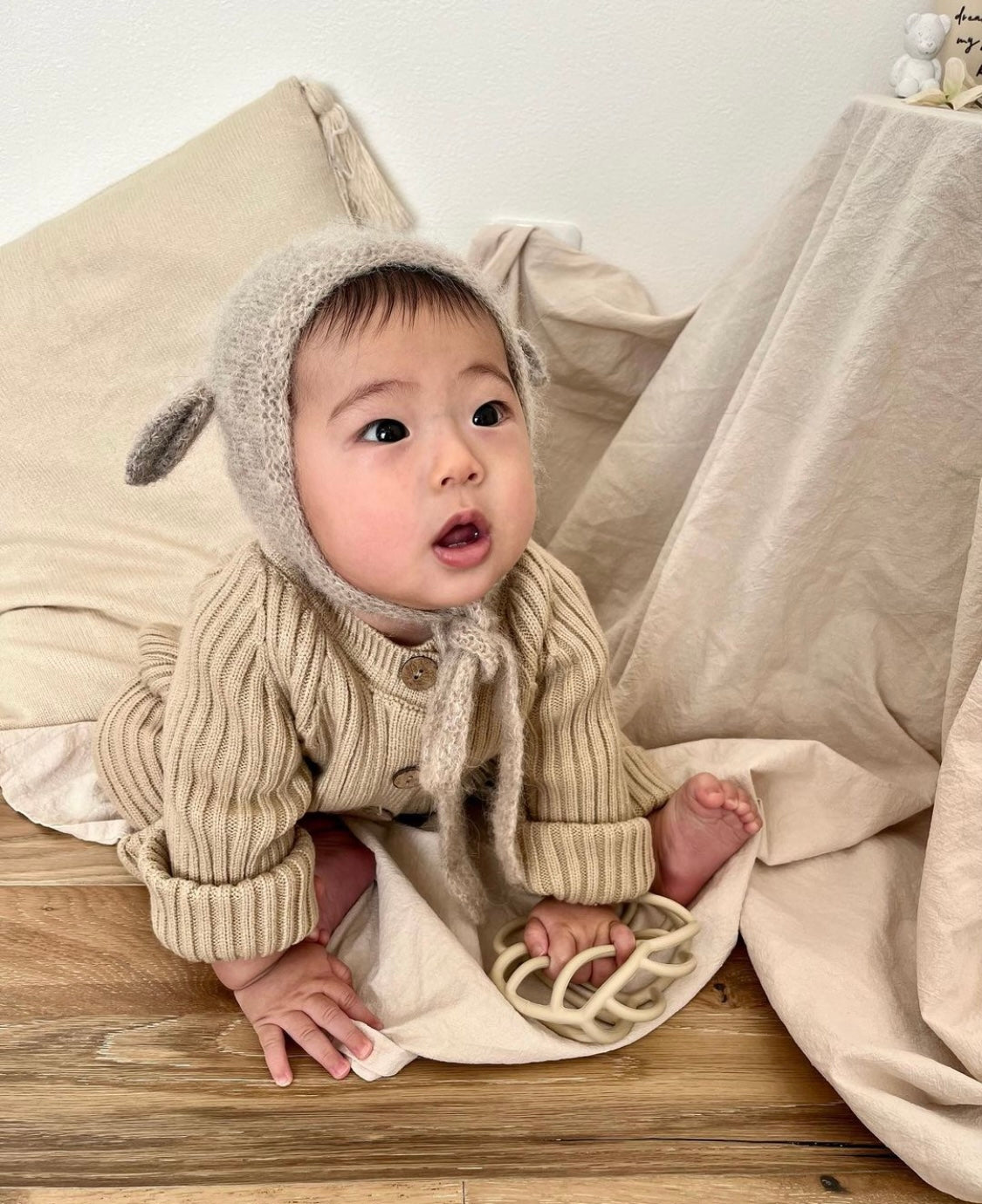 (予約商品)リブニットロンパース(monotone) 【N3214】