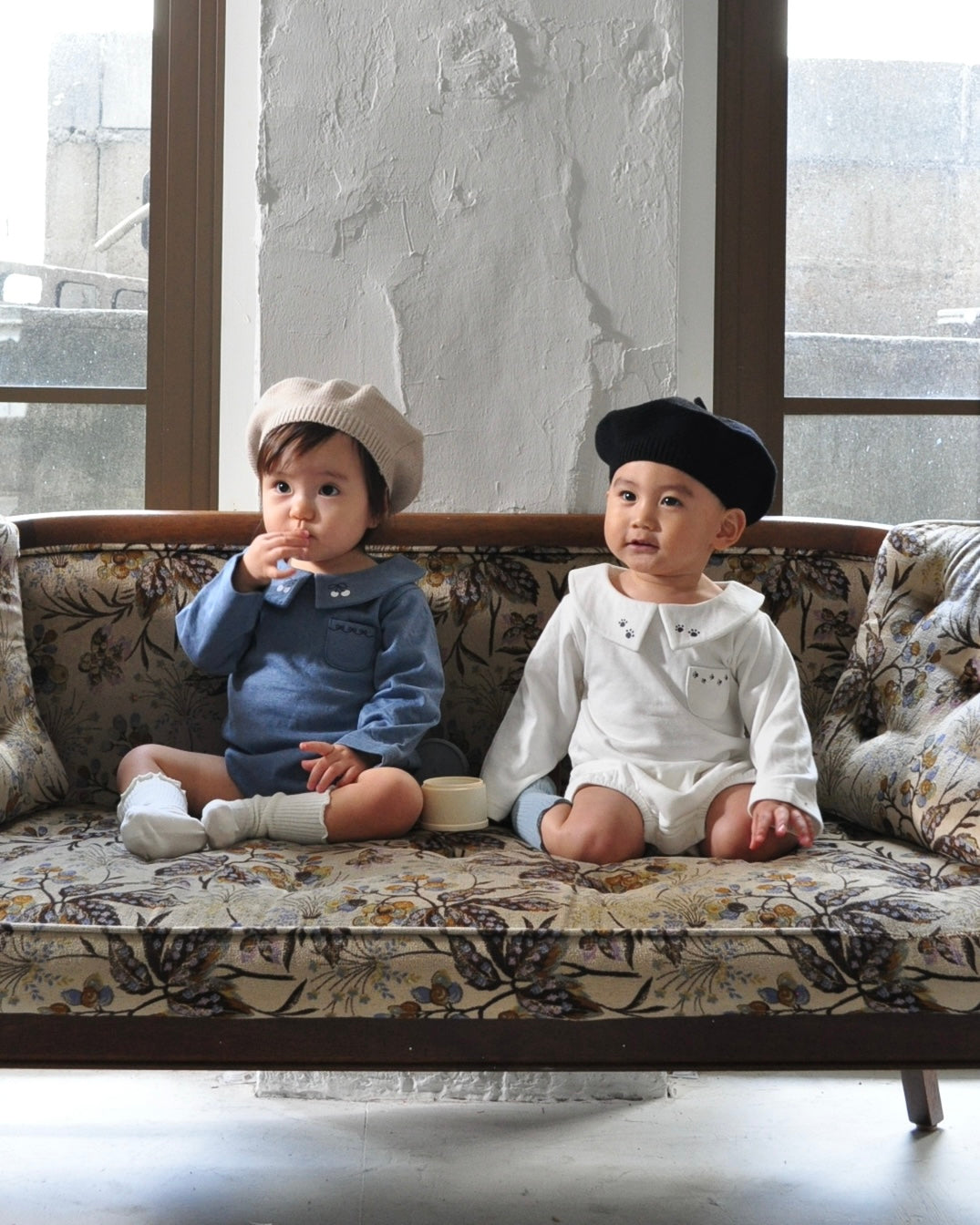 Design Collar Rompers【110121】(blue)