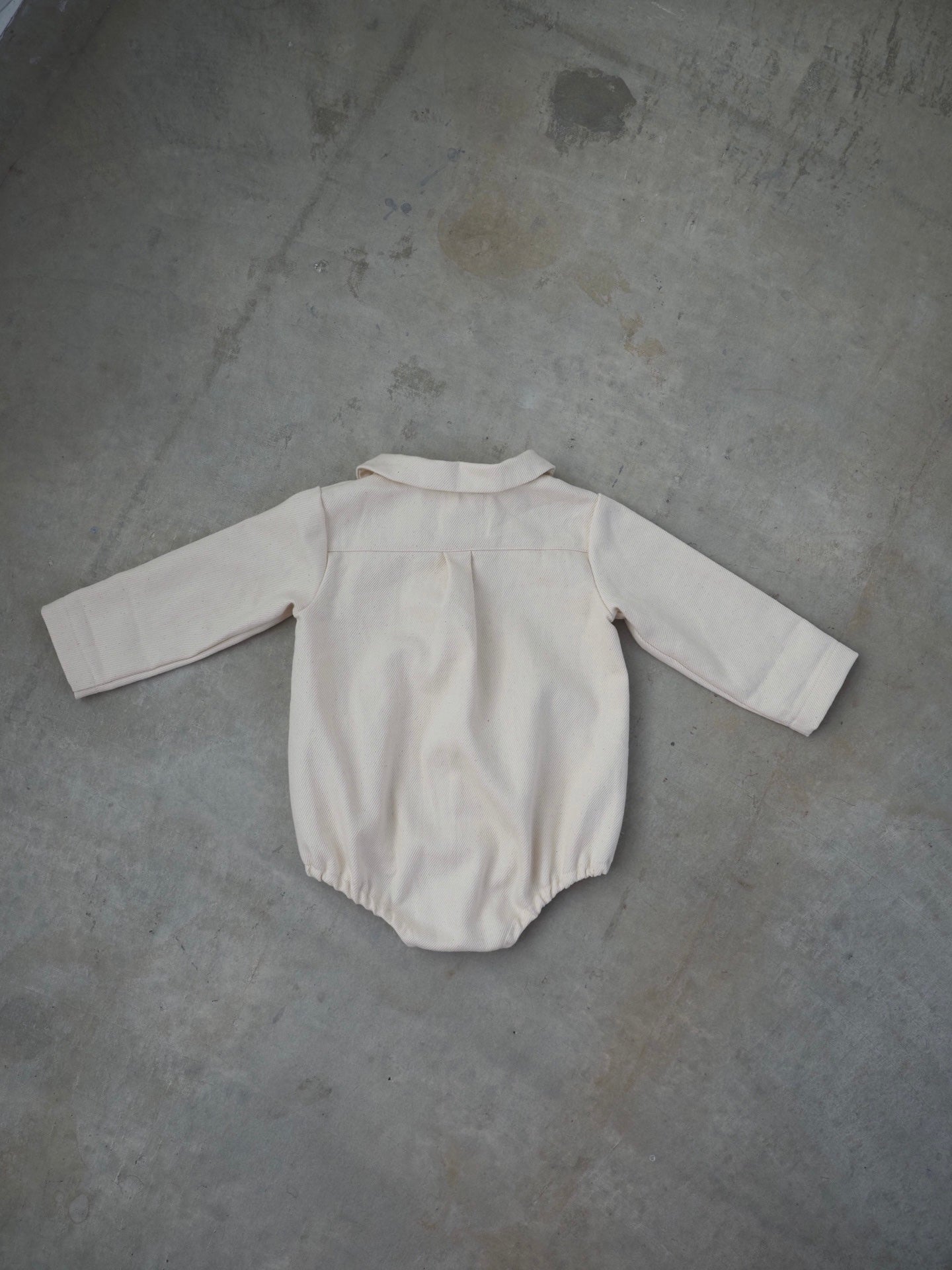 【KOHANA MADE04】organic denim shirt rompers/white -made in Japan-