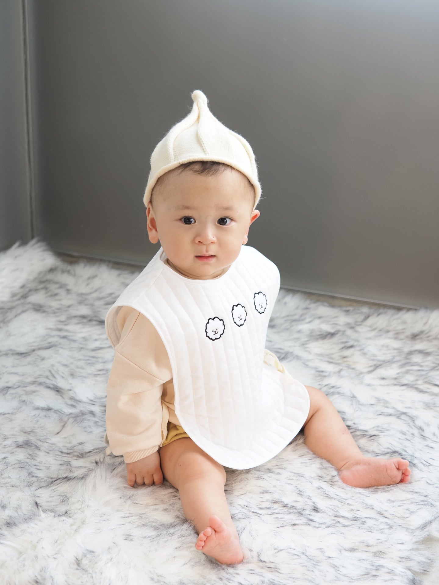 【KOHANA MADE06】organic cotton vest/bichon frise -made in Japan-