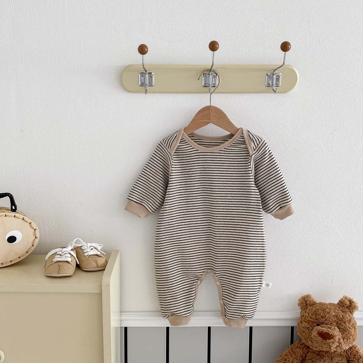 (予約商品)ボーダースウェットロンパース【N3455】