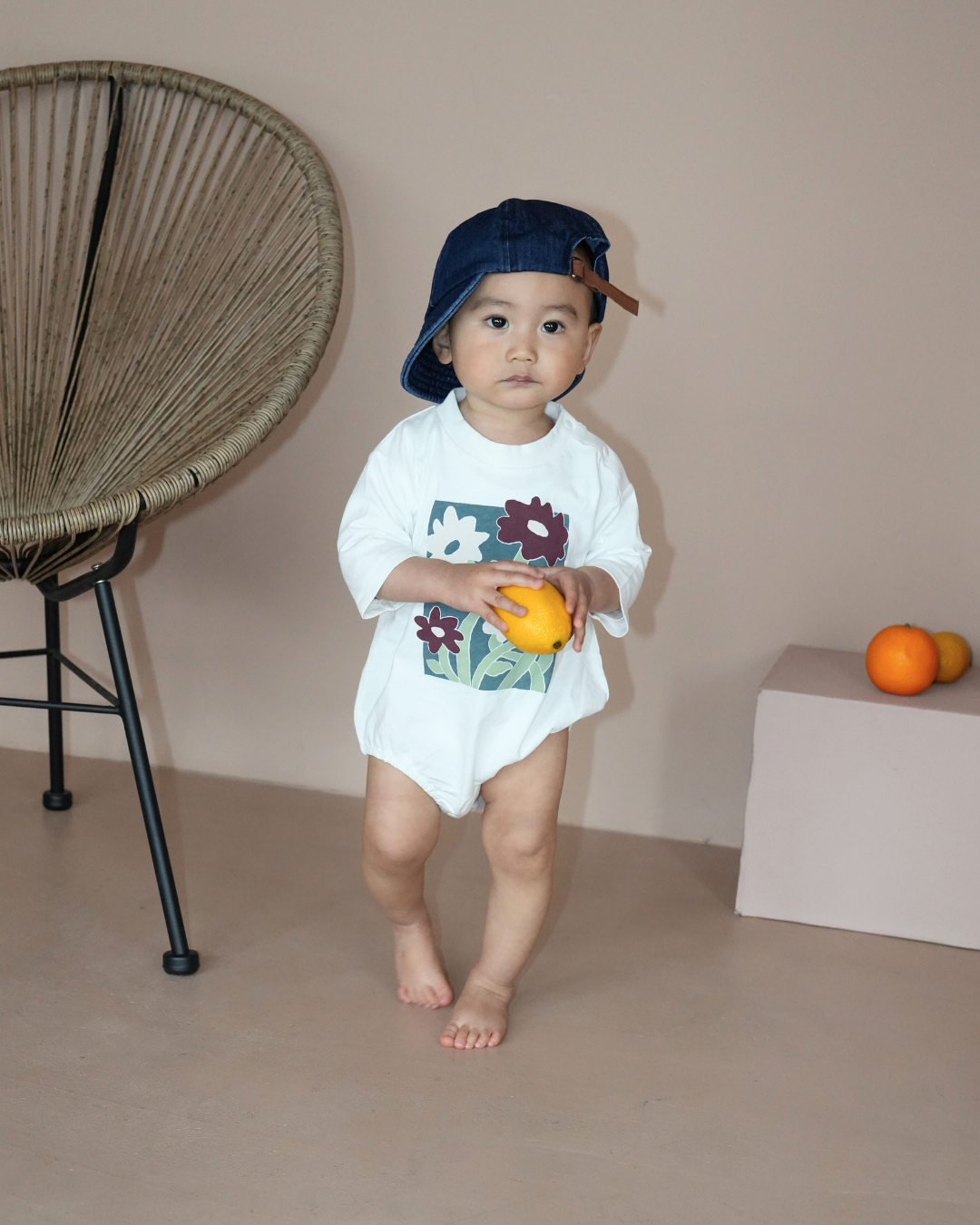 Floral Design 3/4 Sleeve Rompers【110139】