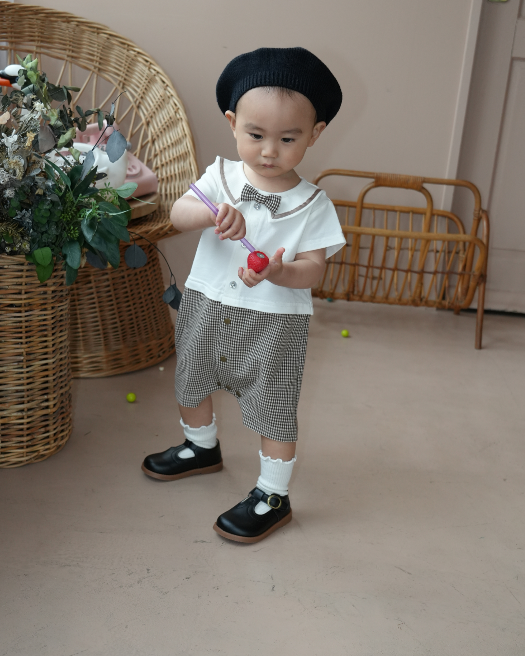 Check Bow Tie All in One【110212】 (beige)