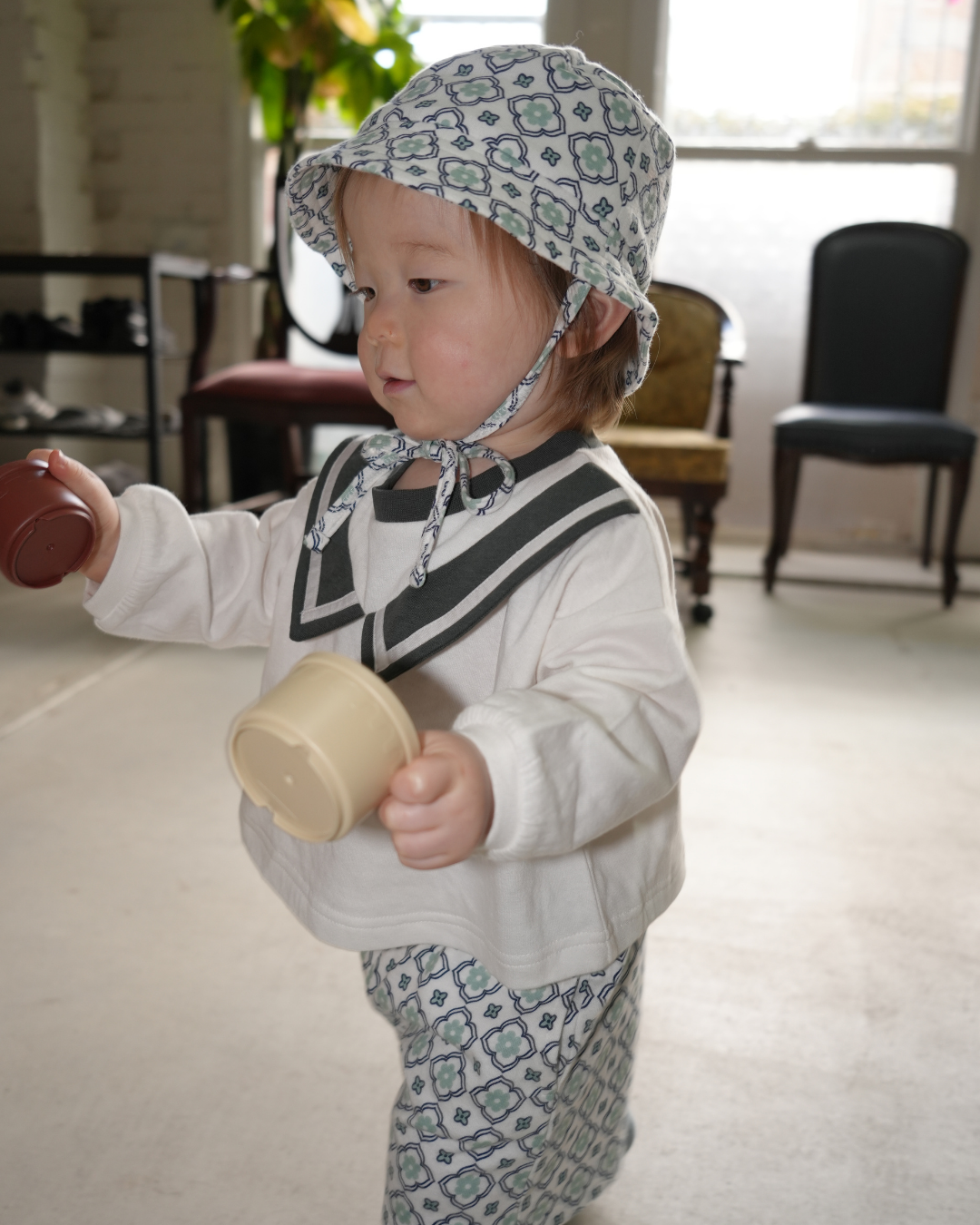 Sailor Collar Volume Sleeve Top【110124】(white)