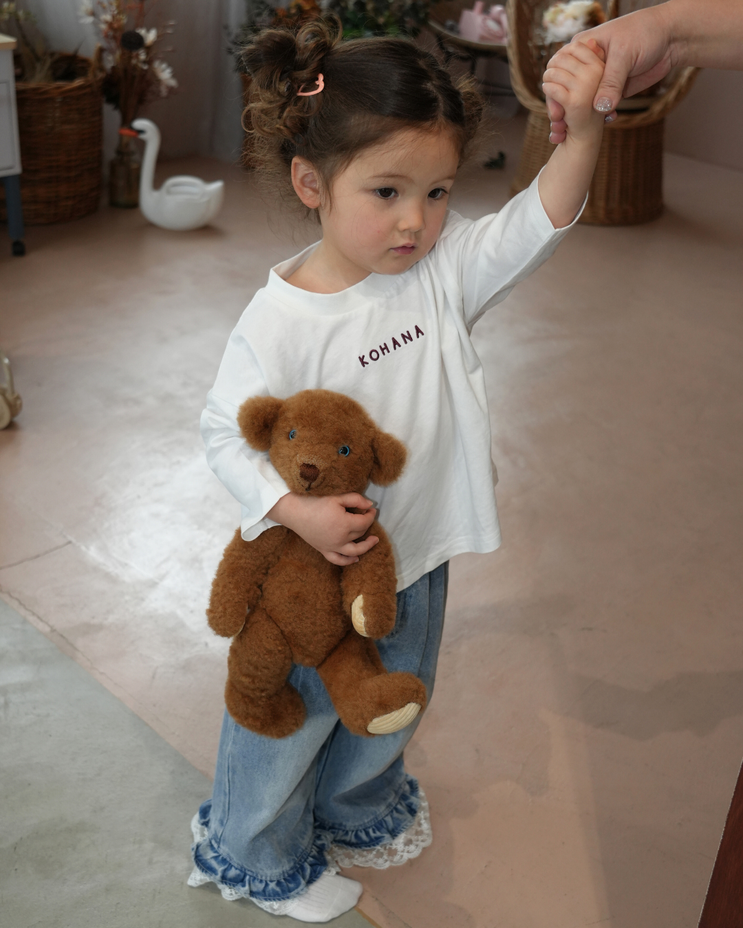 Floral Design 3/4 Sleeve T-Shirt (子供用) 【110138】【Resale】