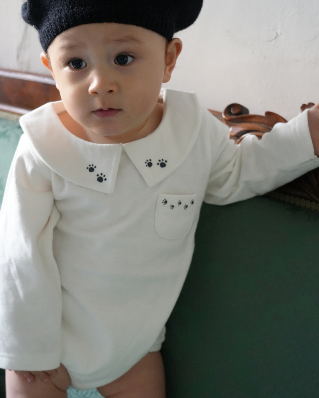 Design Collar Rompers【110121】(white)