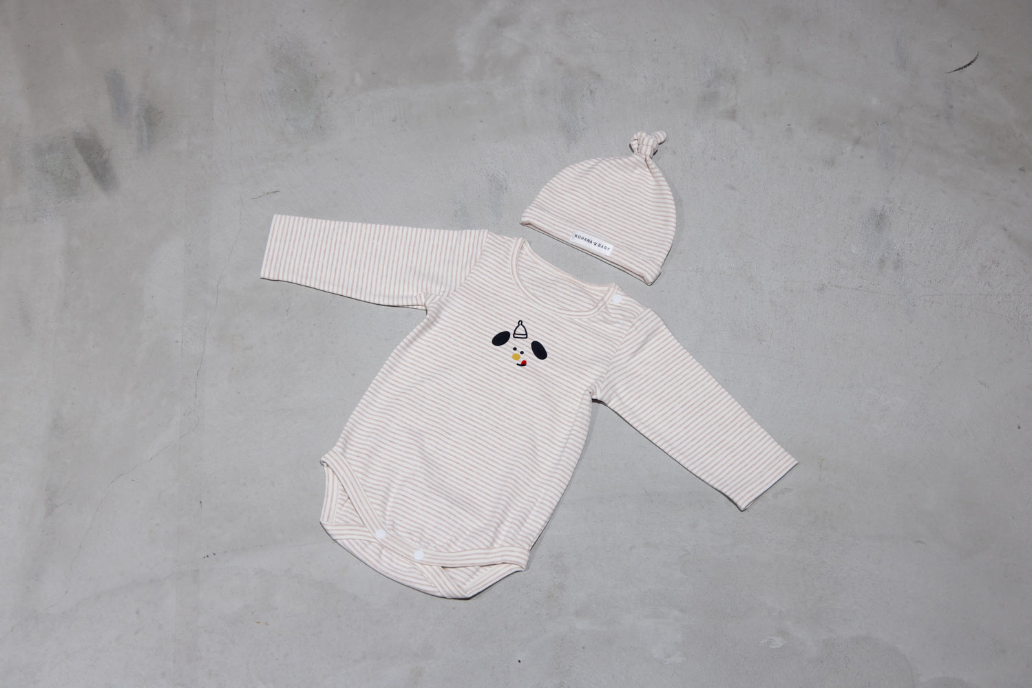 わんわんロンパース+ビーニーSET【110088】(Brown)