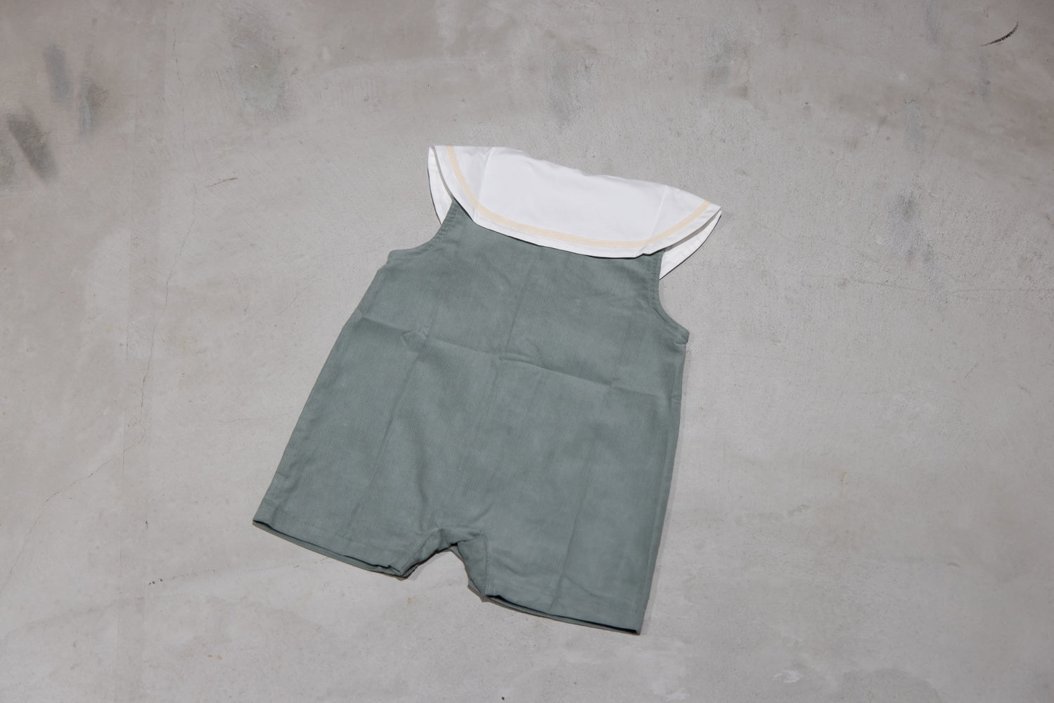 (予約商品)シャツコールセーラーカラーサロペット【110042-2】(Green)