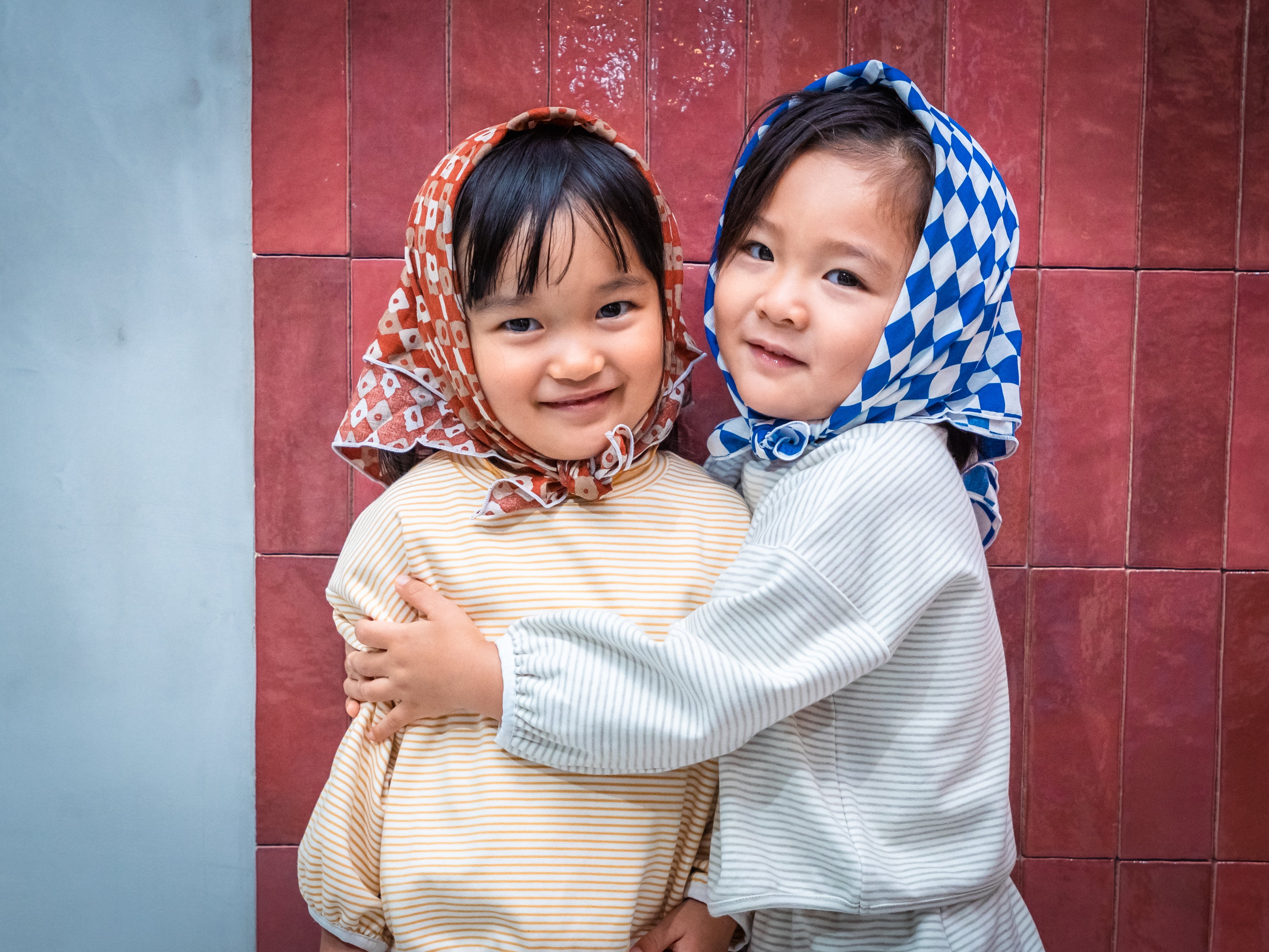 ストレッチボーダーモックネックTシャツ+パンツSET【110089】(Gray)