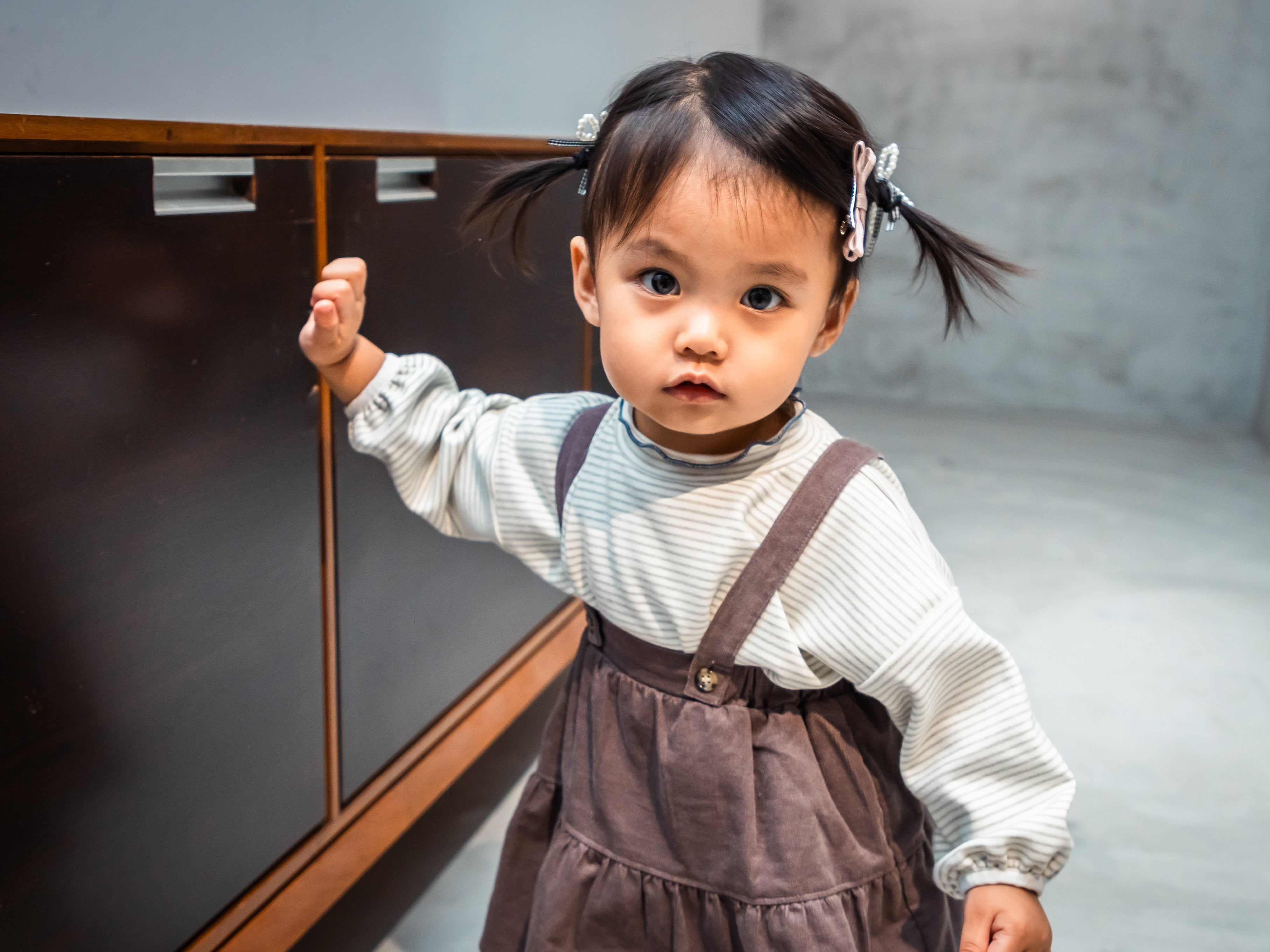 サスペンダー付きシャツコールスカート【110094】(Gray)