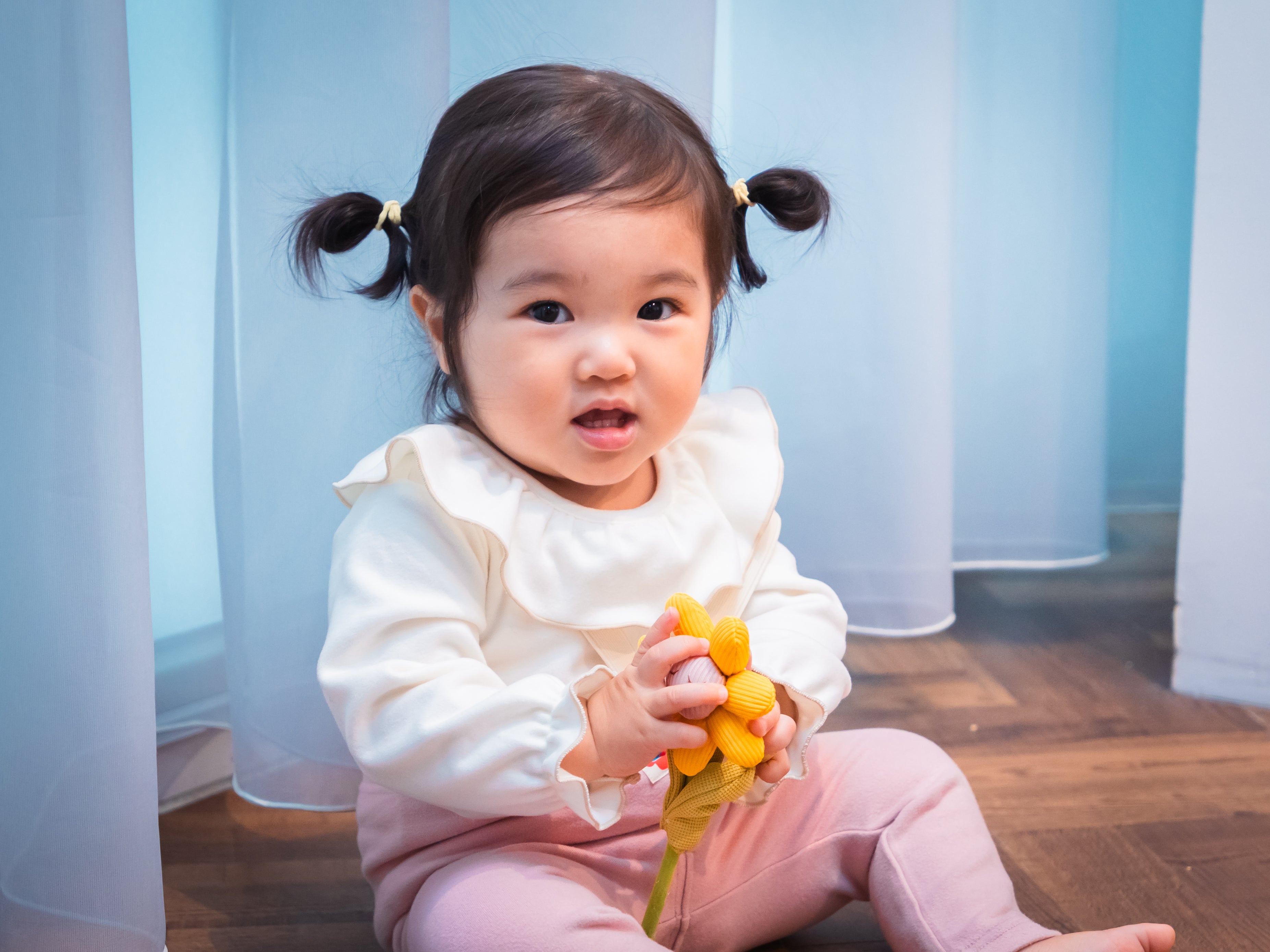 ストレッチスムースフリル衿シャツ【110091】