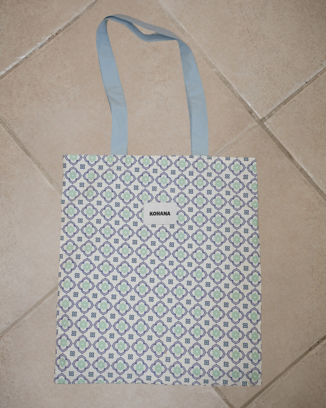 Vintage tile pattern tote bag【110642】