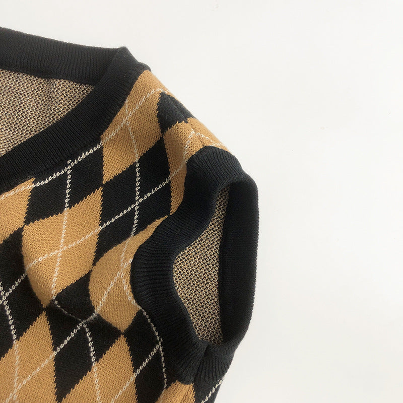 (予約商品)アーガイルチェックニットセットアップ【K216】