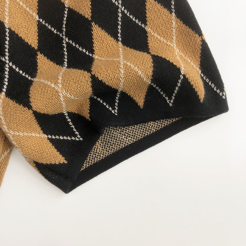 (予約商品)アーガイルチェックニットセットアップ【K216】