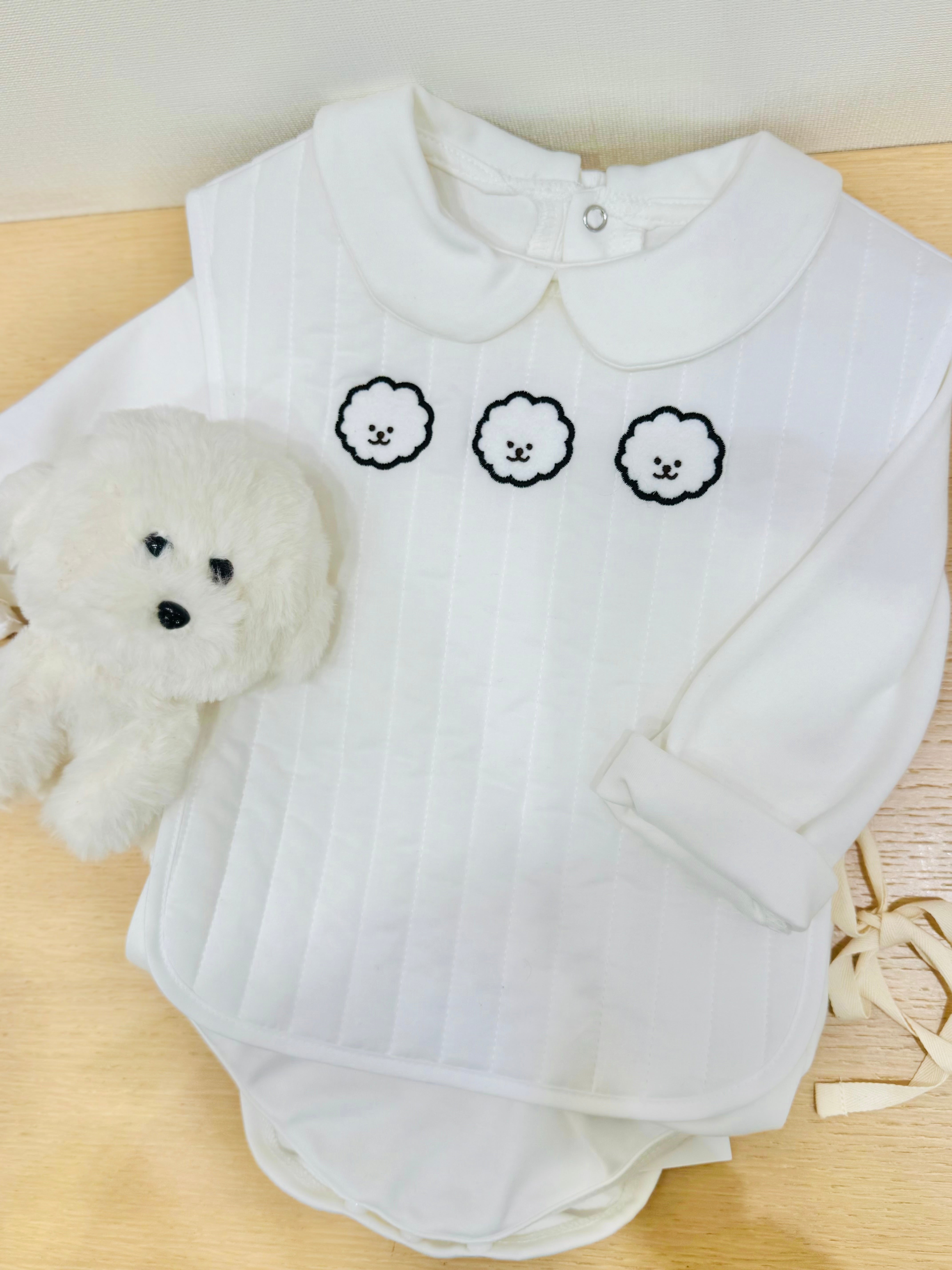 【KOHANA MADE06】organic cotton vest/bichon frise -made in Japan-