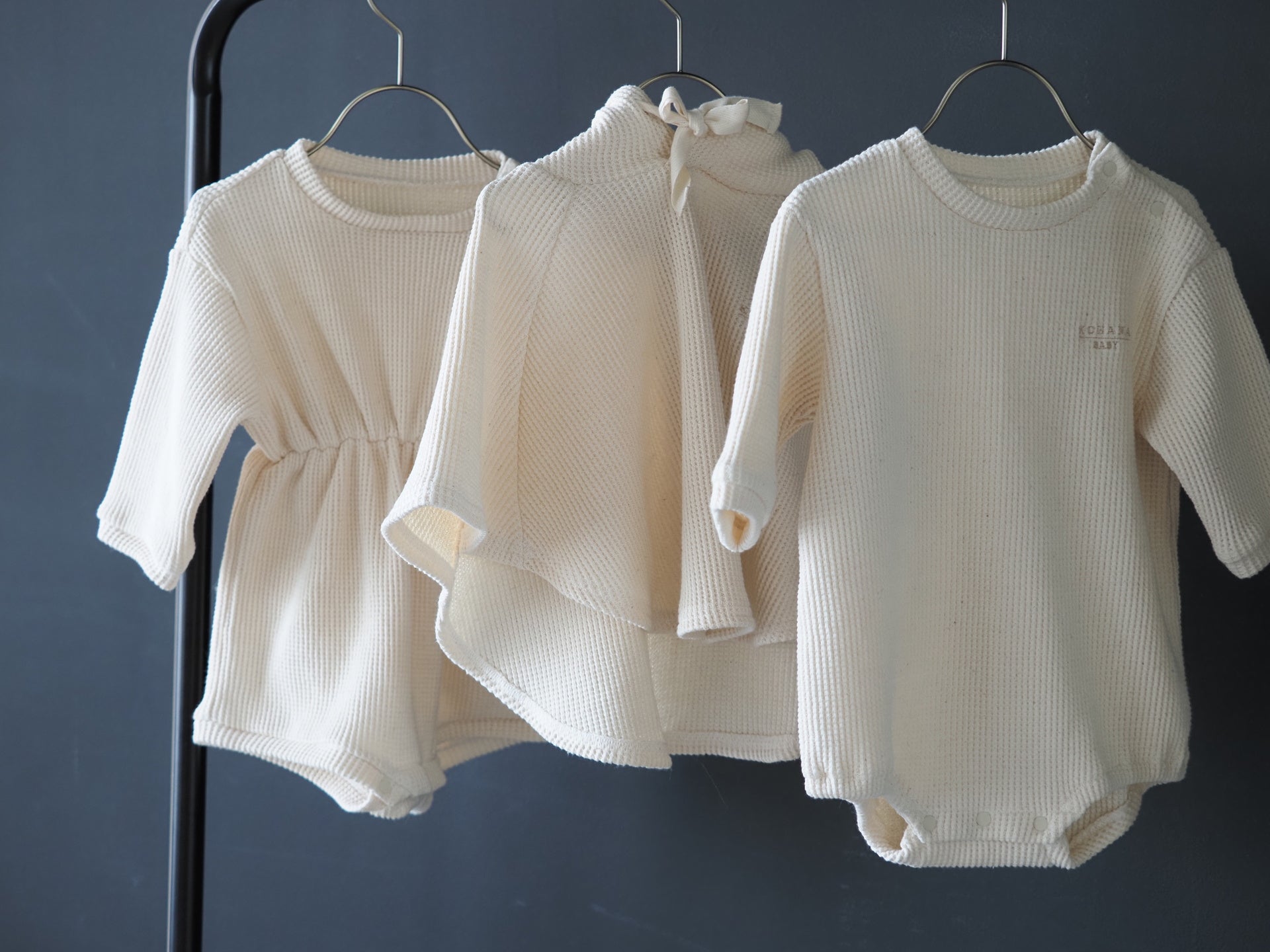 【KOHANA MADE01】waffle rompers -made in Japan-