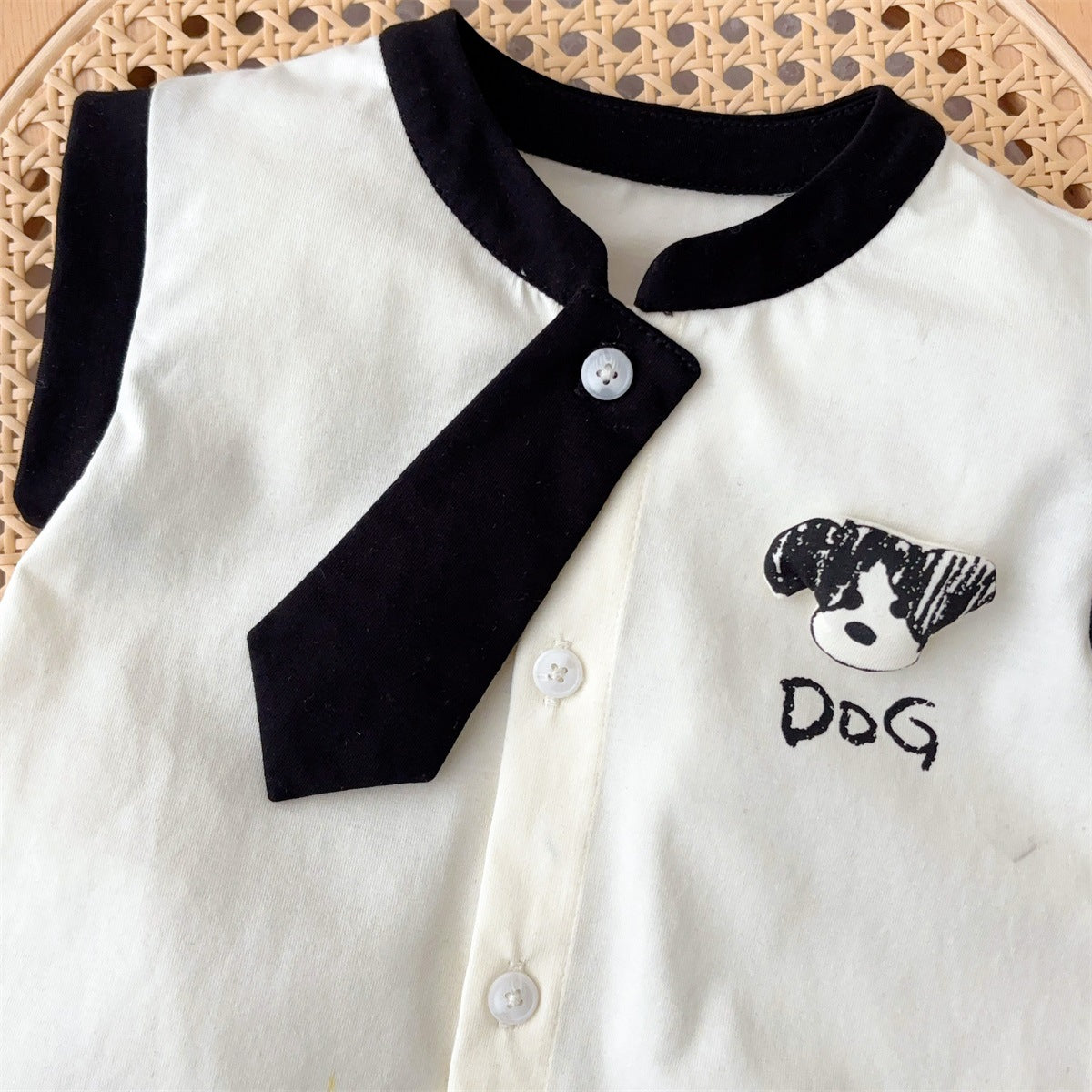 タイ付きわんわんロンパース【N3498】