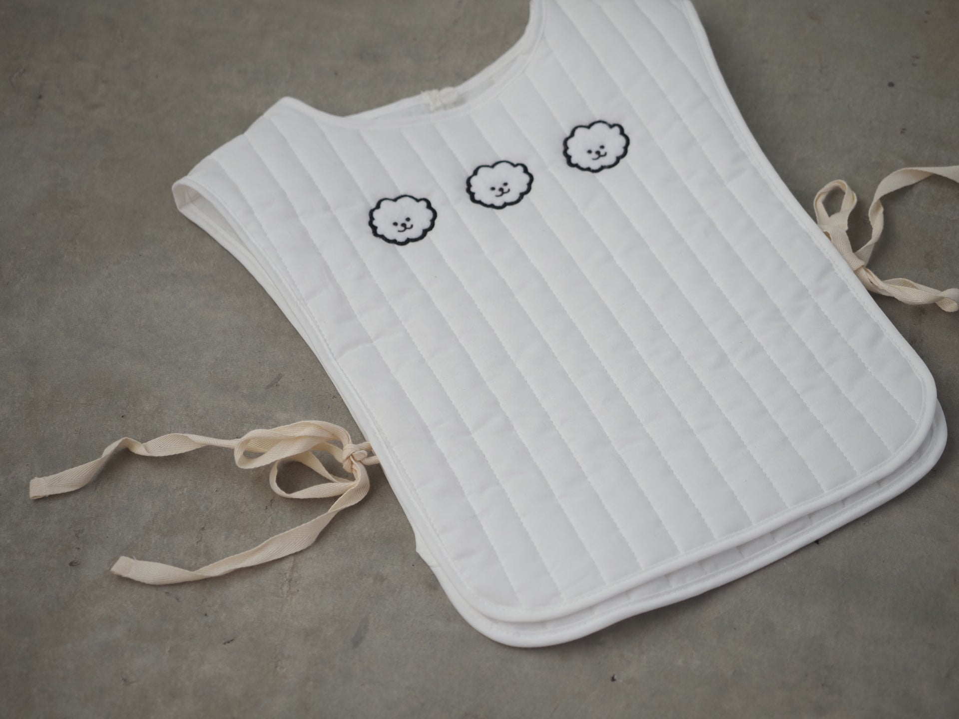 【KOHANA MADE06】organic cotton vest/bichon frise -made in Japan-