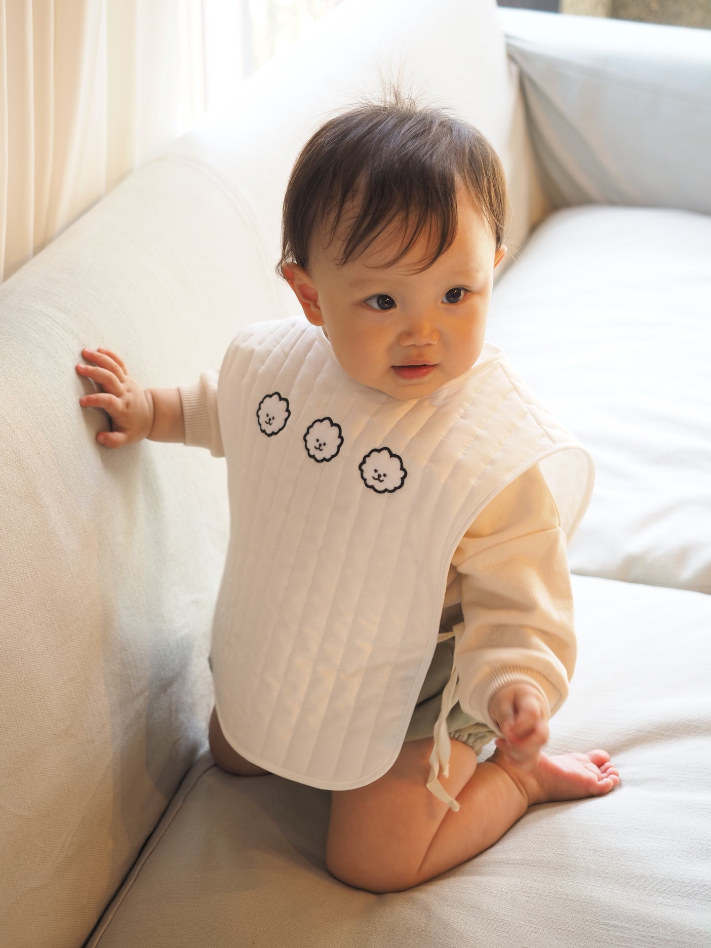 【KOHANA MADE06】organic cotton vest/bichon frise -made in Japan-