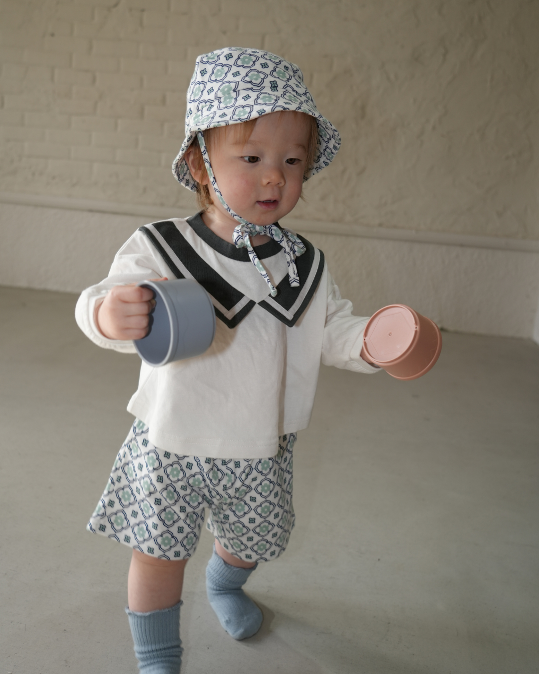 Sailor Collar Volume Sleeve Top【110124】(white)