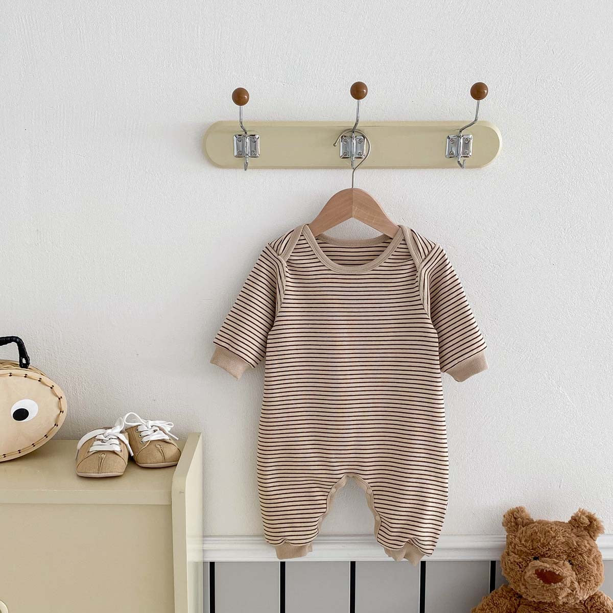 (予約商品)ボーダースウェットロンパース【N3455】