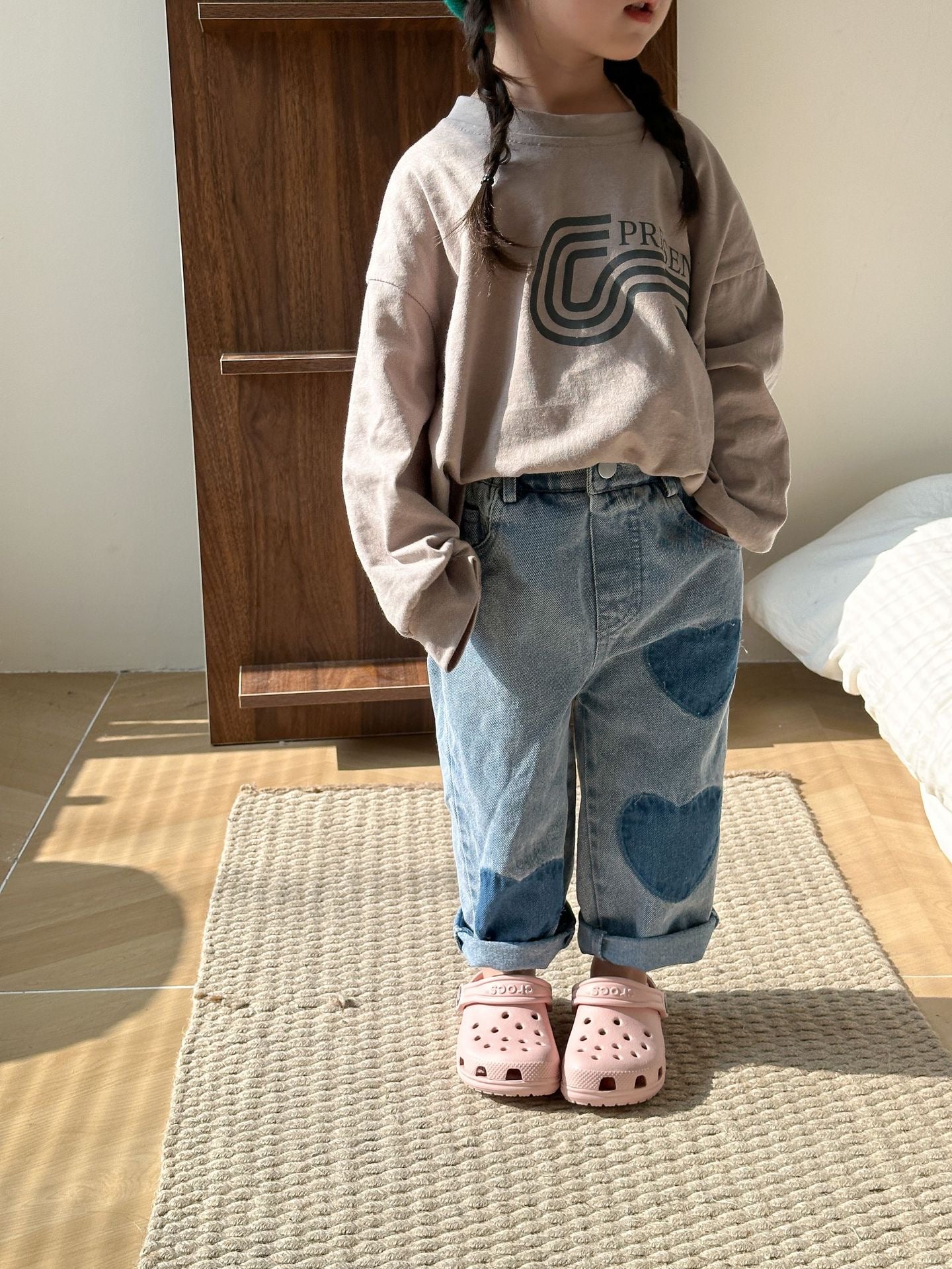 (予約商品)ハートデニムパンツ【K209】