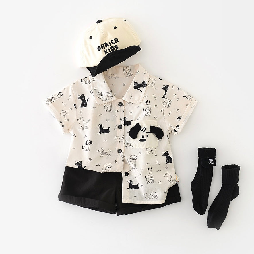 わんわんシャツセットアップ【N3487】