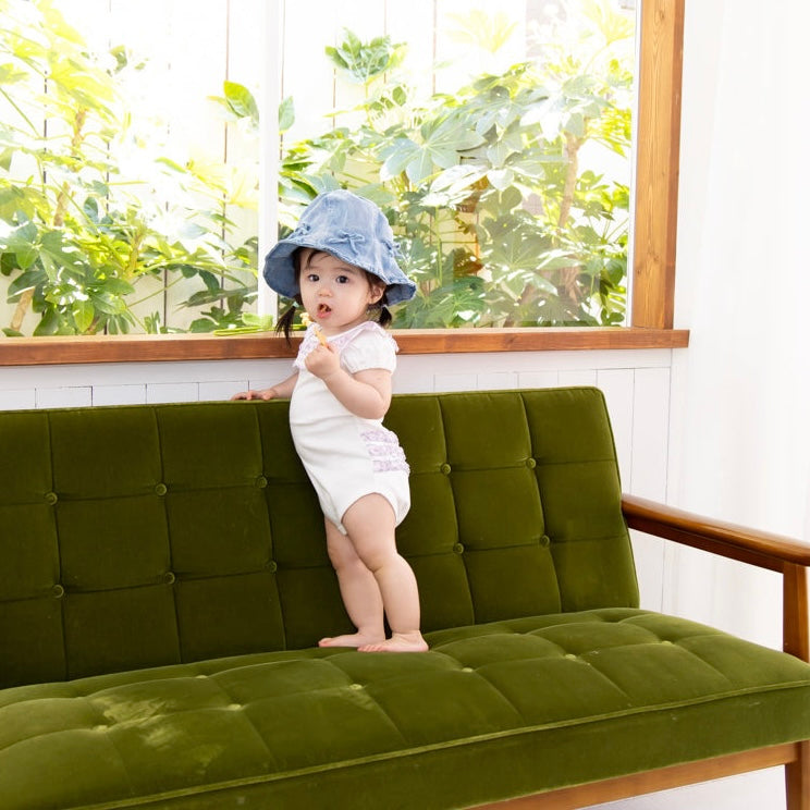 チェックフリルロンパース【110064】