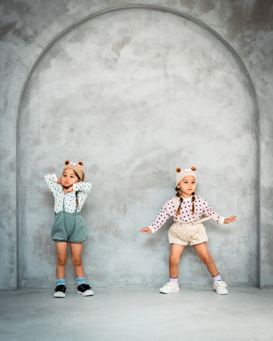 サスペンダー付きシャツコールボトム【110094】(Beige)