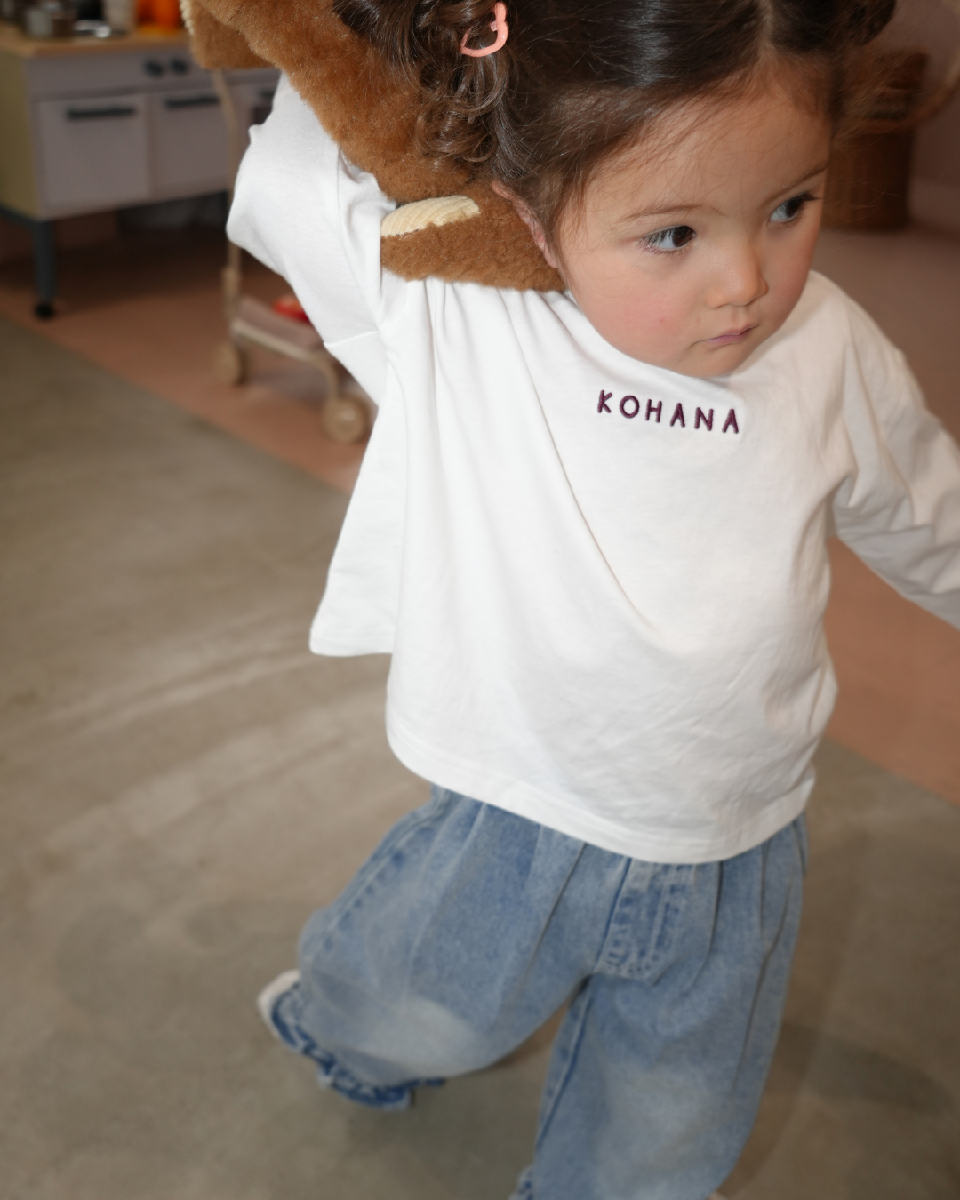 Floral Design 3/4 Sleeve T-Shirt (kodomo) 【110138】