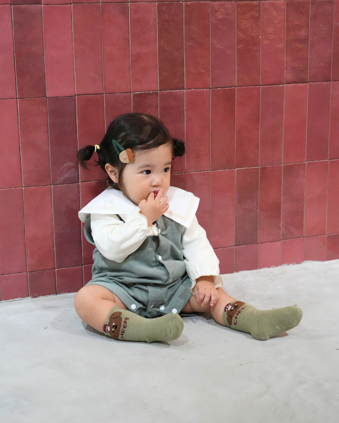 シャツコールセーラーカラーサロペット【110042-2】(Green)