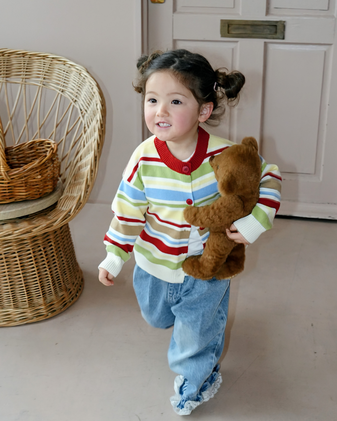 Multi Stripe Knit Cardigan【K284】