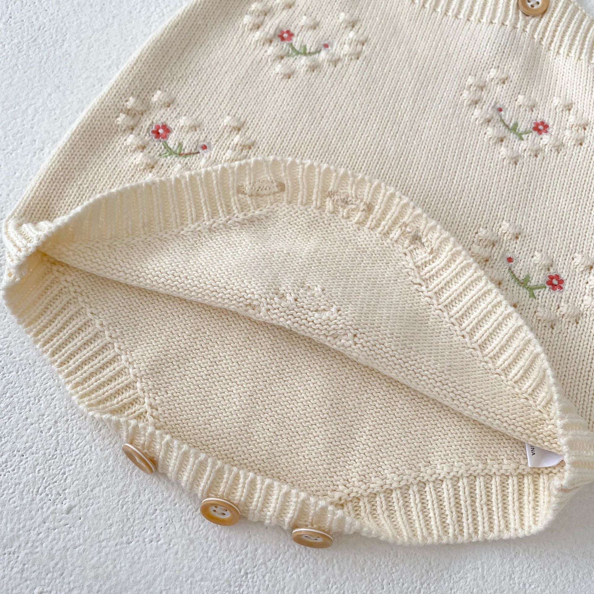 (予約商品)ポンポンハートニットカーディガン/サロペット【N3458】