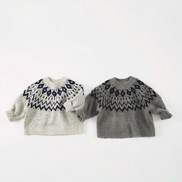(予約商品)ノルディック柄ニットセーター【N3443】