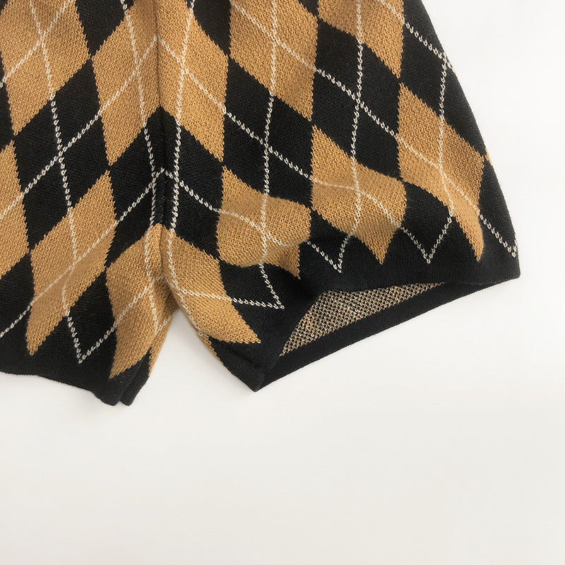 (予約商品)アーガイルチェックニットセットアップ【K216】